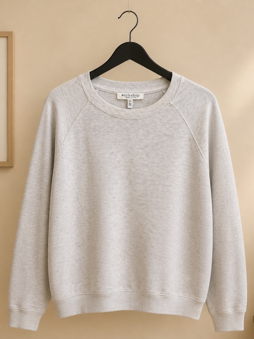 Workshop Republic Clothing Heather Light Gray Crewneck Pullover